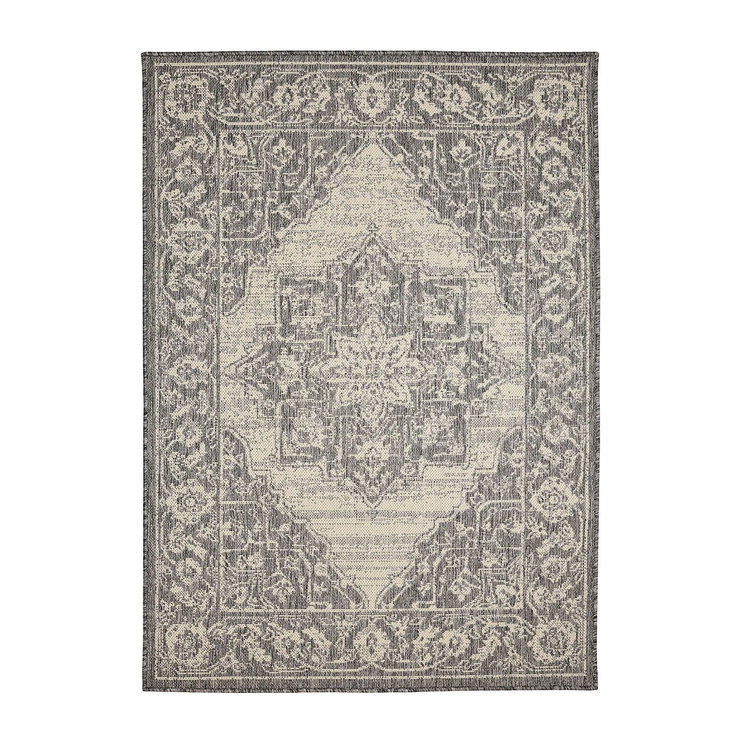 Flatweave Gel Medallion Steel Grey Rug