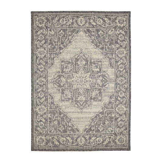 Flatweave Gel Medallion Steel Grey Rug