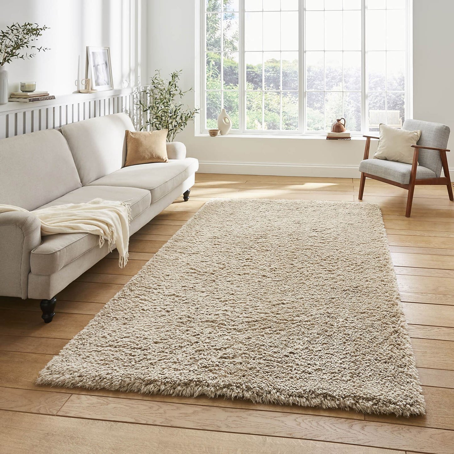 Solace 0961 Beige Shaggy Rug