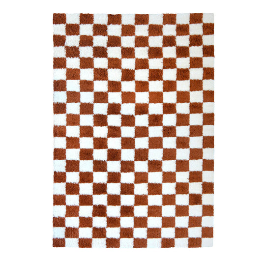 Snug Chequerboard Terracotta Blocks Rug