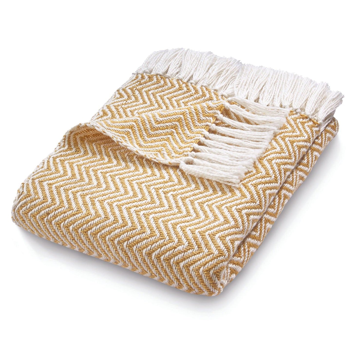 Hug Rug Woven Herringbone Throw Gold 130X180 Rug