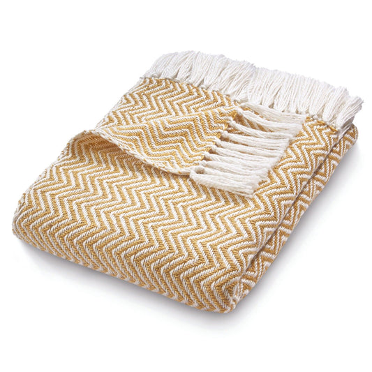 Hug Rug Woven Herringbone Throw Gold 130X180 Rug