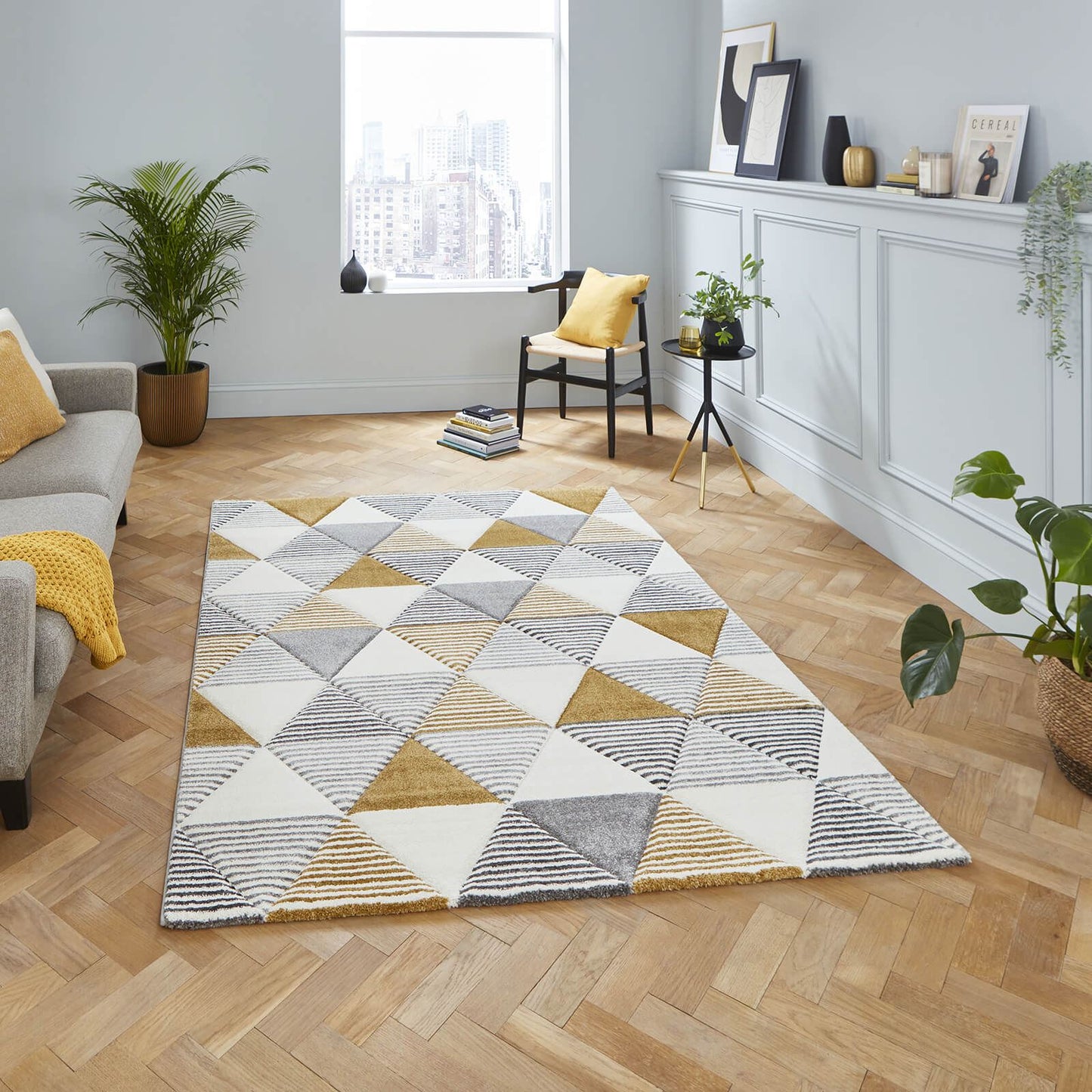 Brooklyn BRK15 (24369) Grey/Yellow (24369) Modern Rug