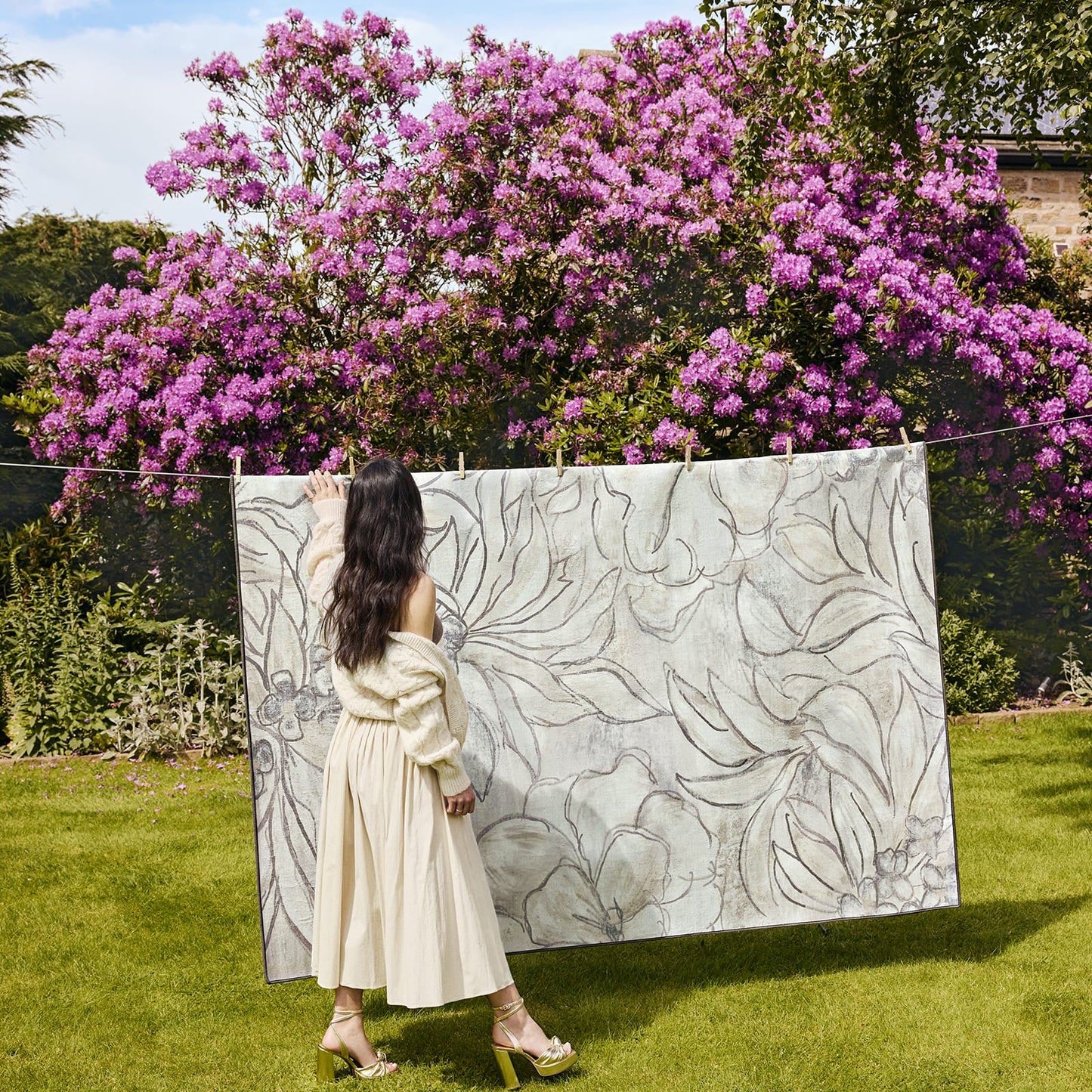 Hug Rug Eco-Washable Art Floral Rug