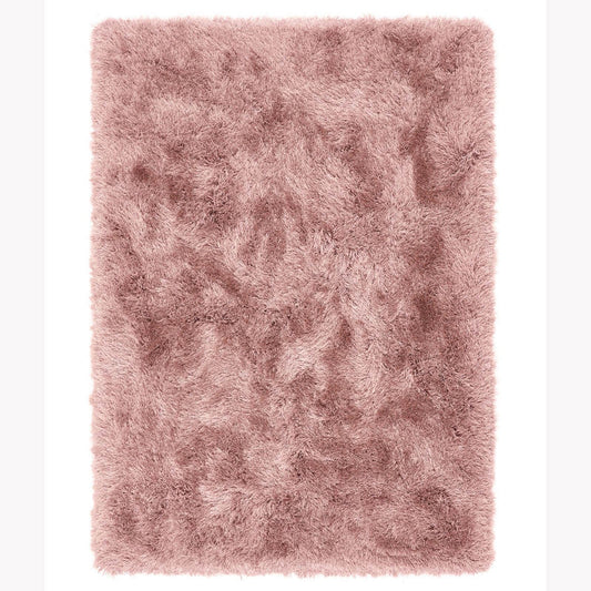 Contemporary Extravagance Plain Supersoft Shaggy Rose Rugs 60X120Cm