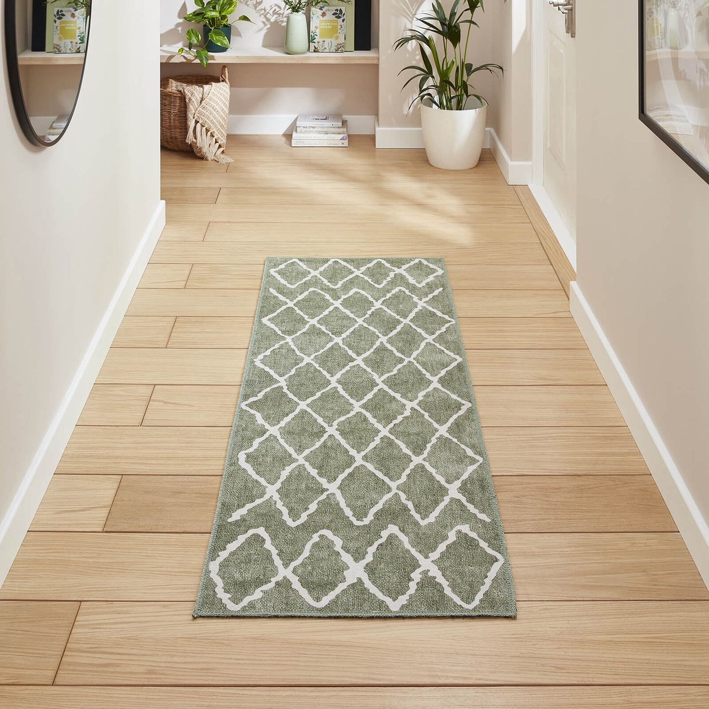 Coral H1060 Green Berber Washable Rug