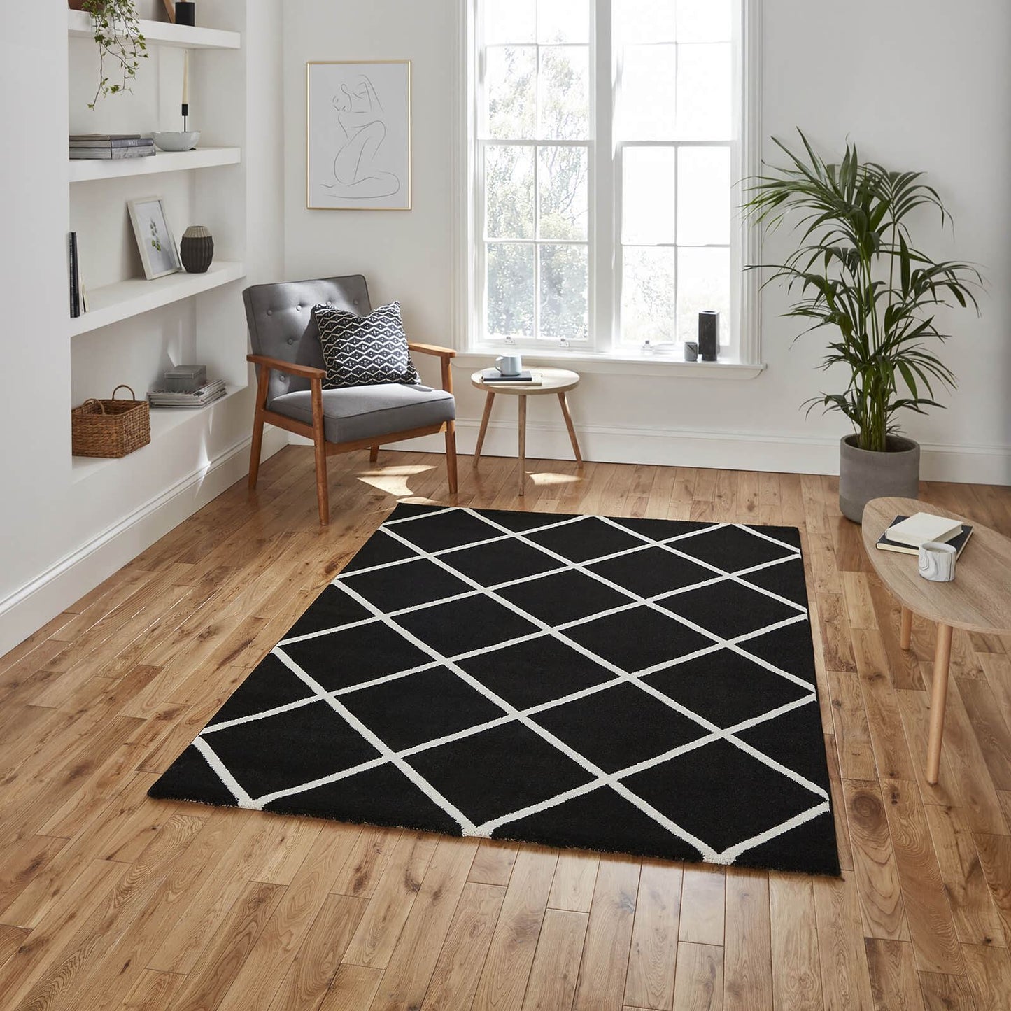 Brooklyn BRK35 (24371) Black/White Modern Rug