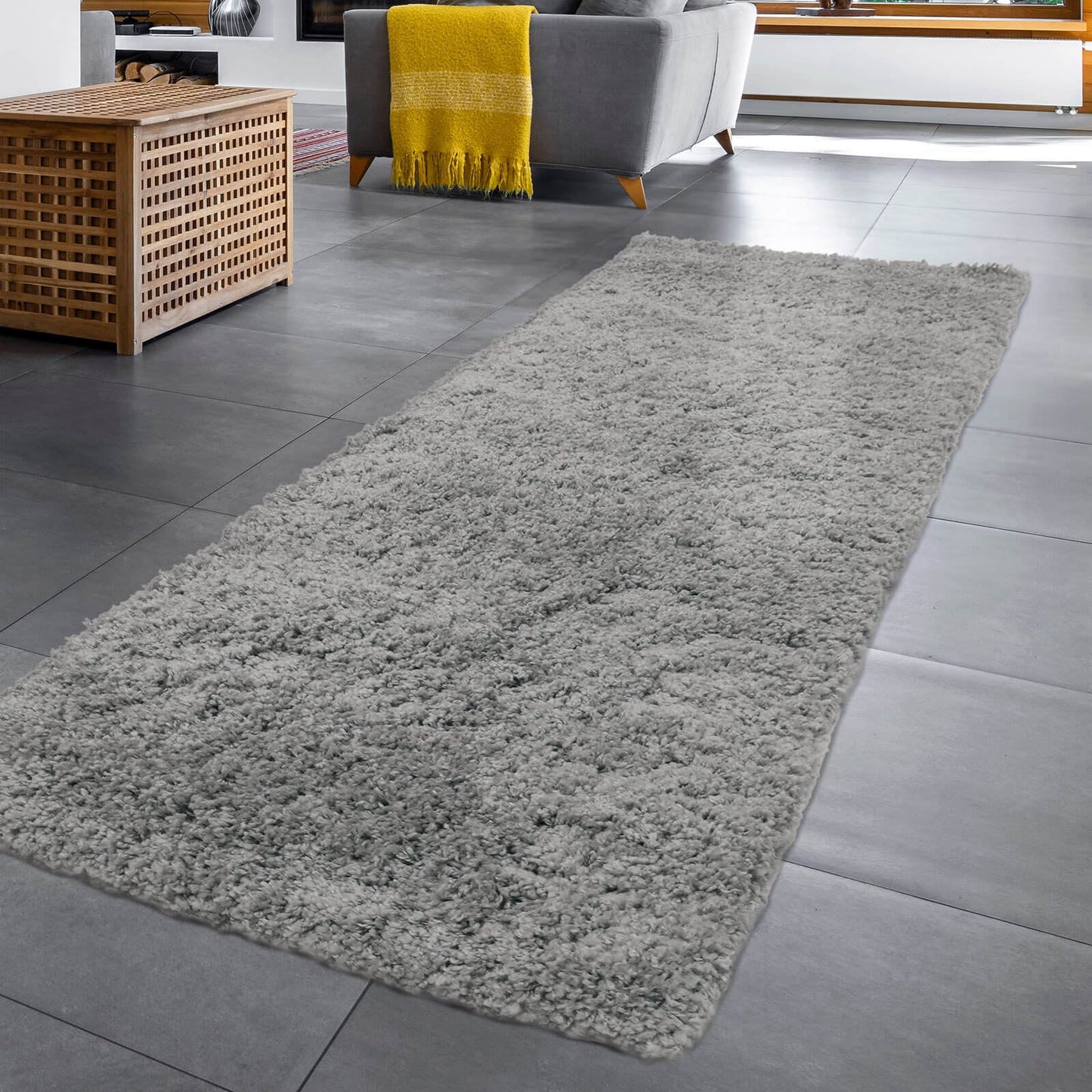 Jazz Shaggy Silver Plain Rug