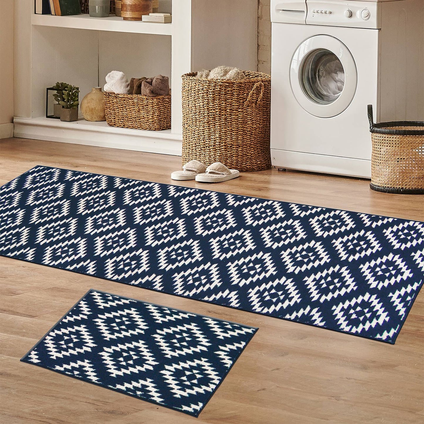 Deco Aztec Blue Geometric Rug