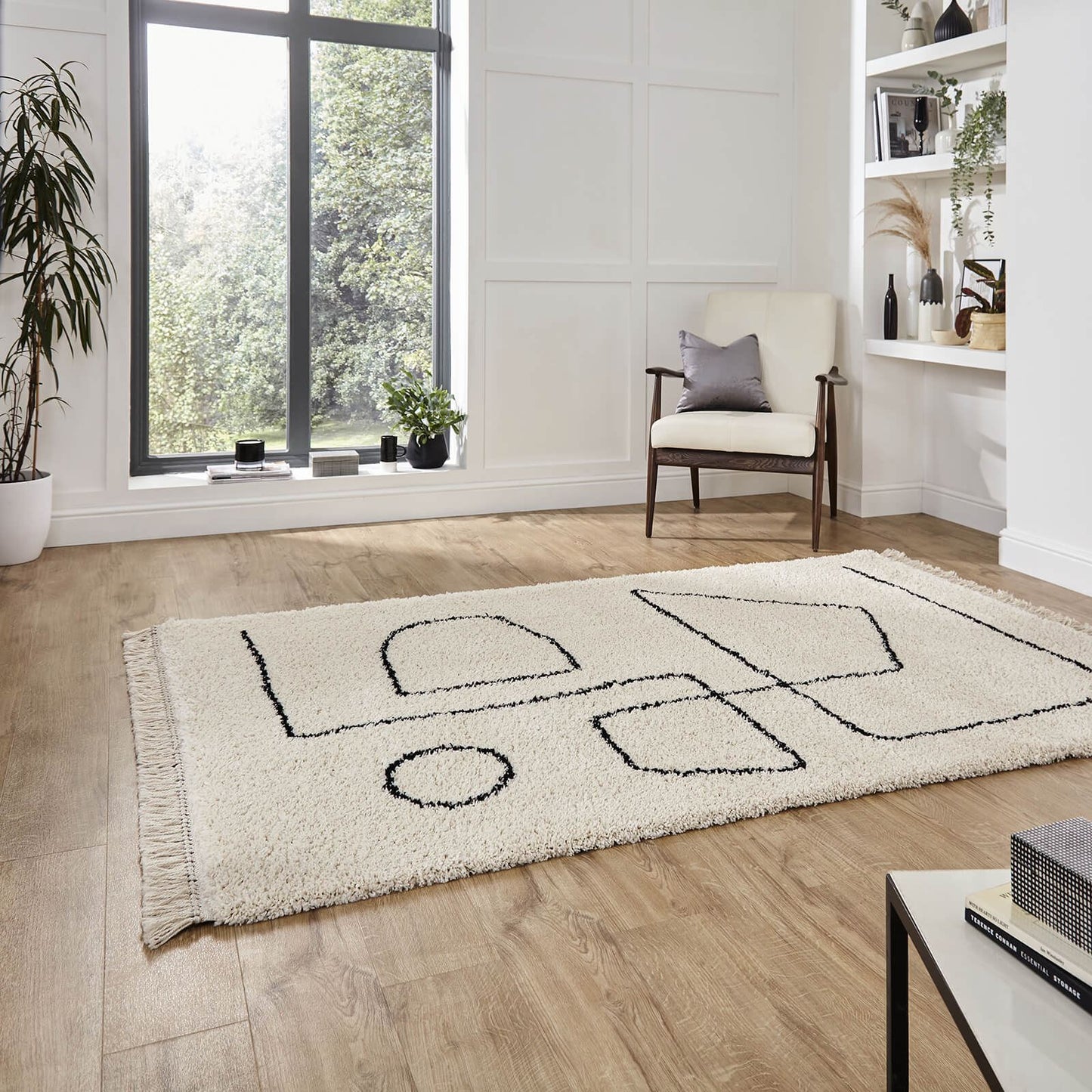 Boho A474 White/Black Modern Rug