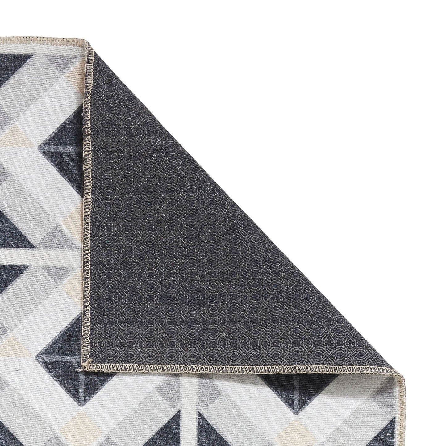 Victoria H1190 Grey/Beige Washable Rug - 75 x 230cm Hall Runner