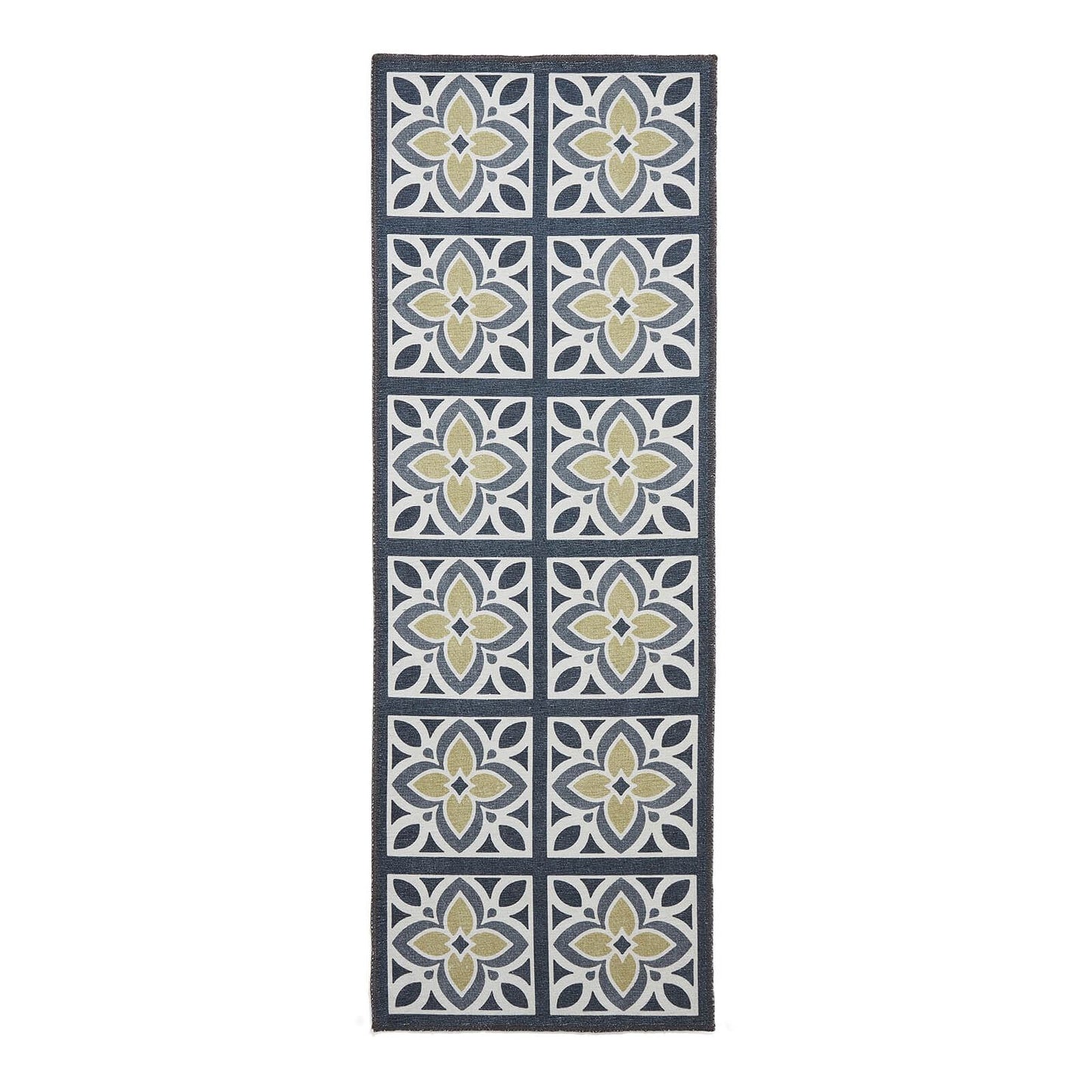 Victoria H1191 Grey/Orange Washable Rug - 75 x 230cm Hall Runner