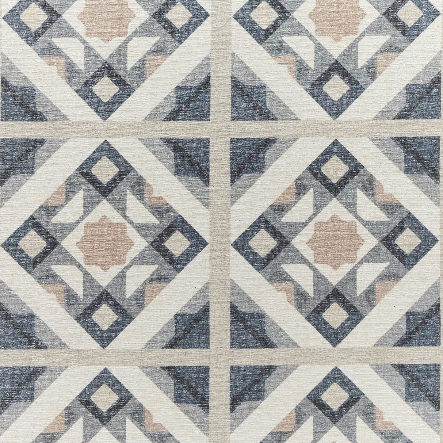 Victoria H1187 Grey/Orange Washable Rug - 75 x 230cm Hall Runner