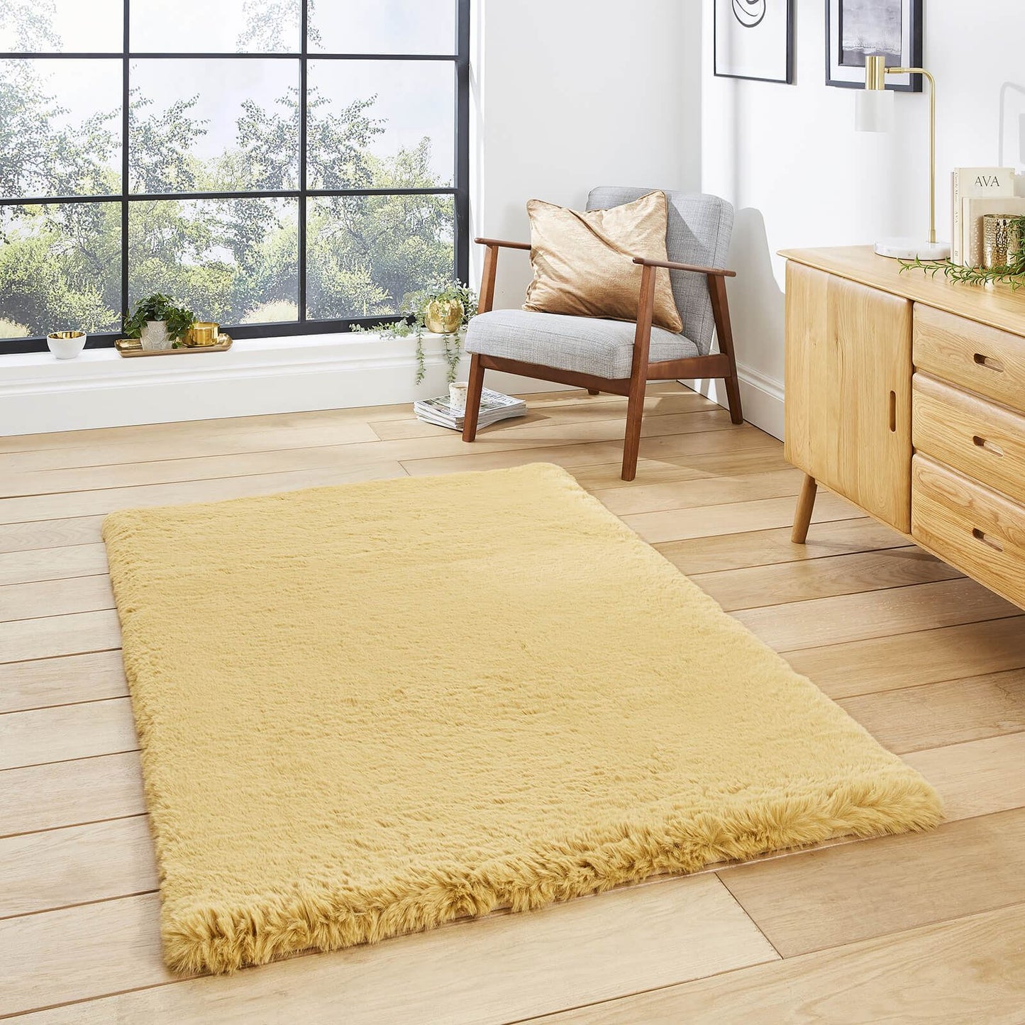 Super Teddy Mustard Shaggy Rug