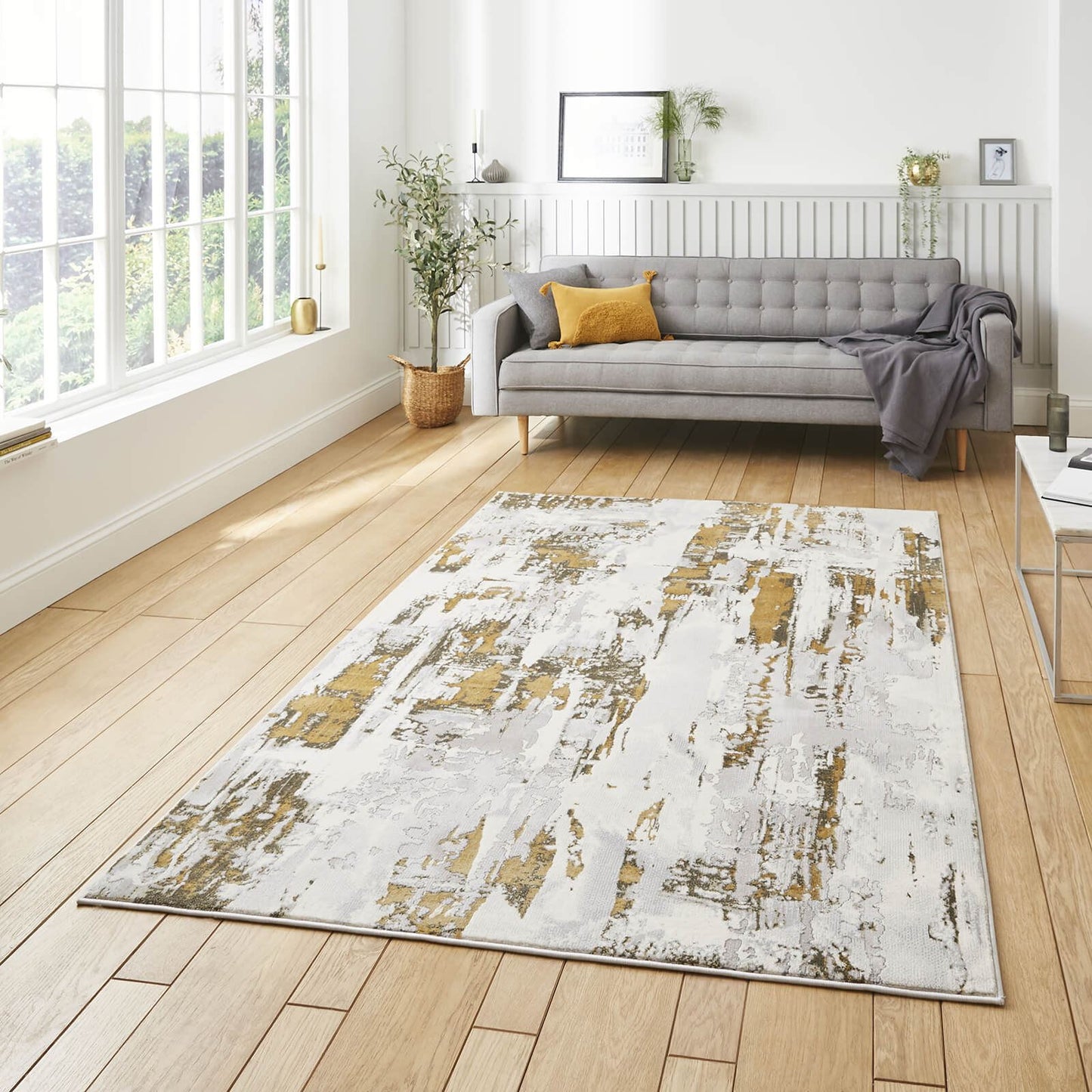 Apollo GR579 Grey/Gold Modern Rug