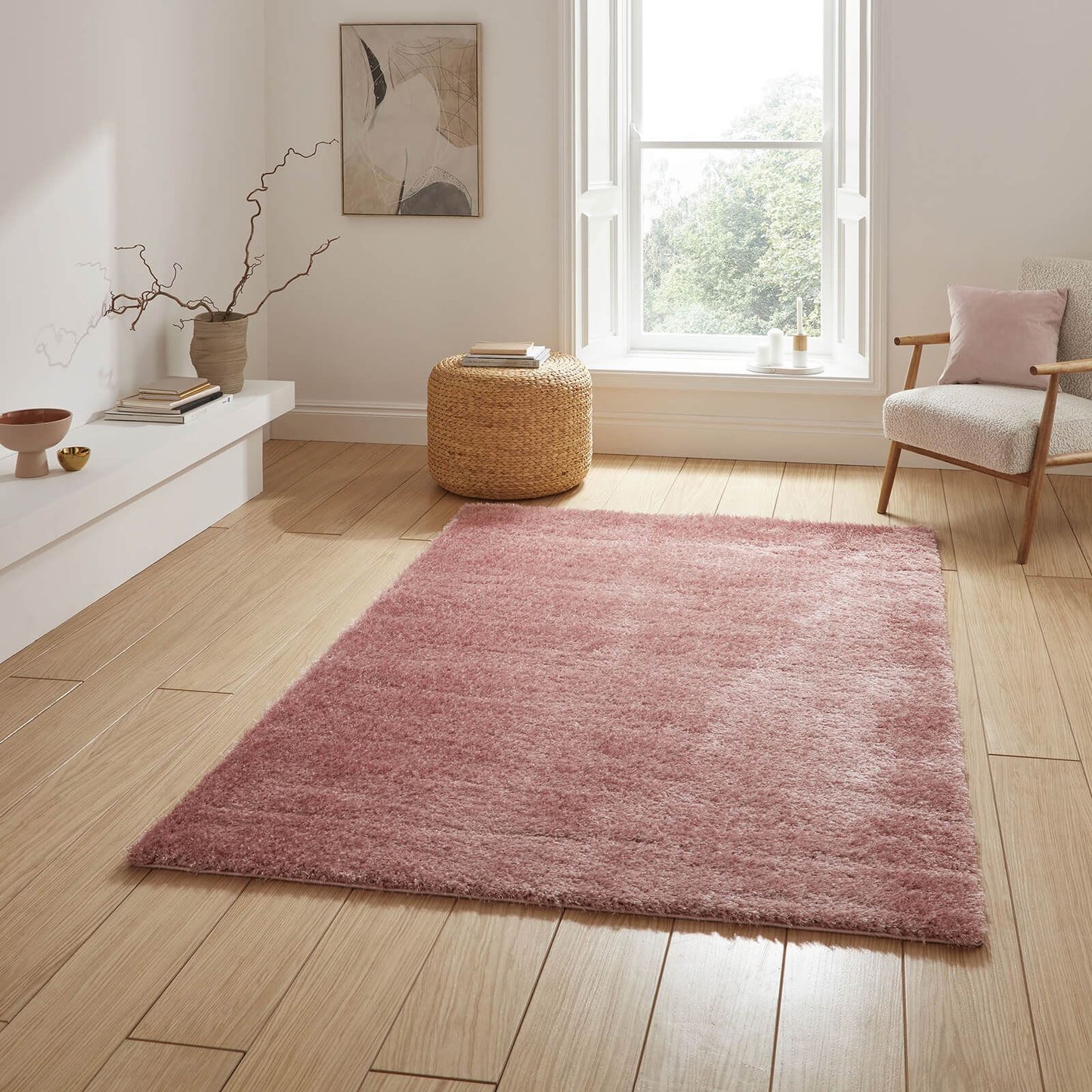 Lux Shaggy Blush Shaggy Rug