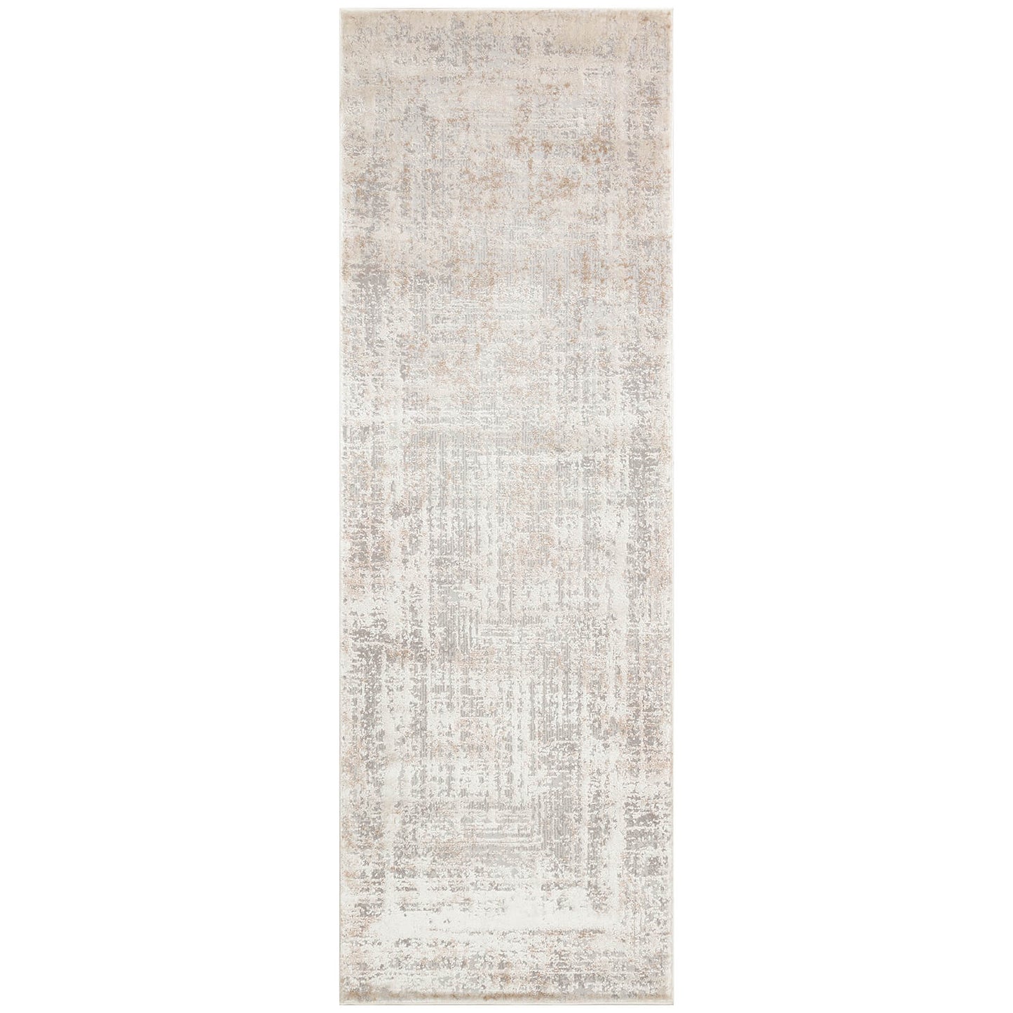 Luzon LUZ810 White and Cream Abstract Rugs