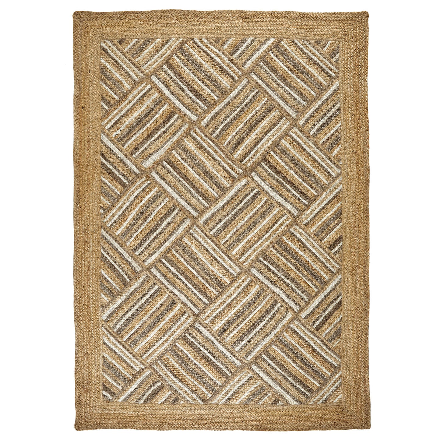 Naturals Squares Natural/Bleach Rug - 160x230
