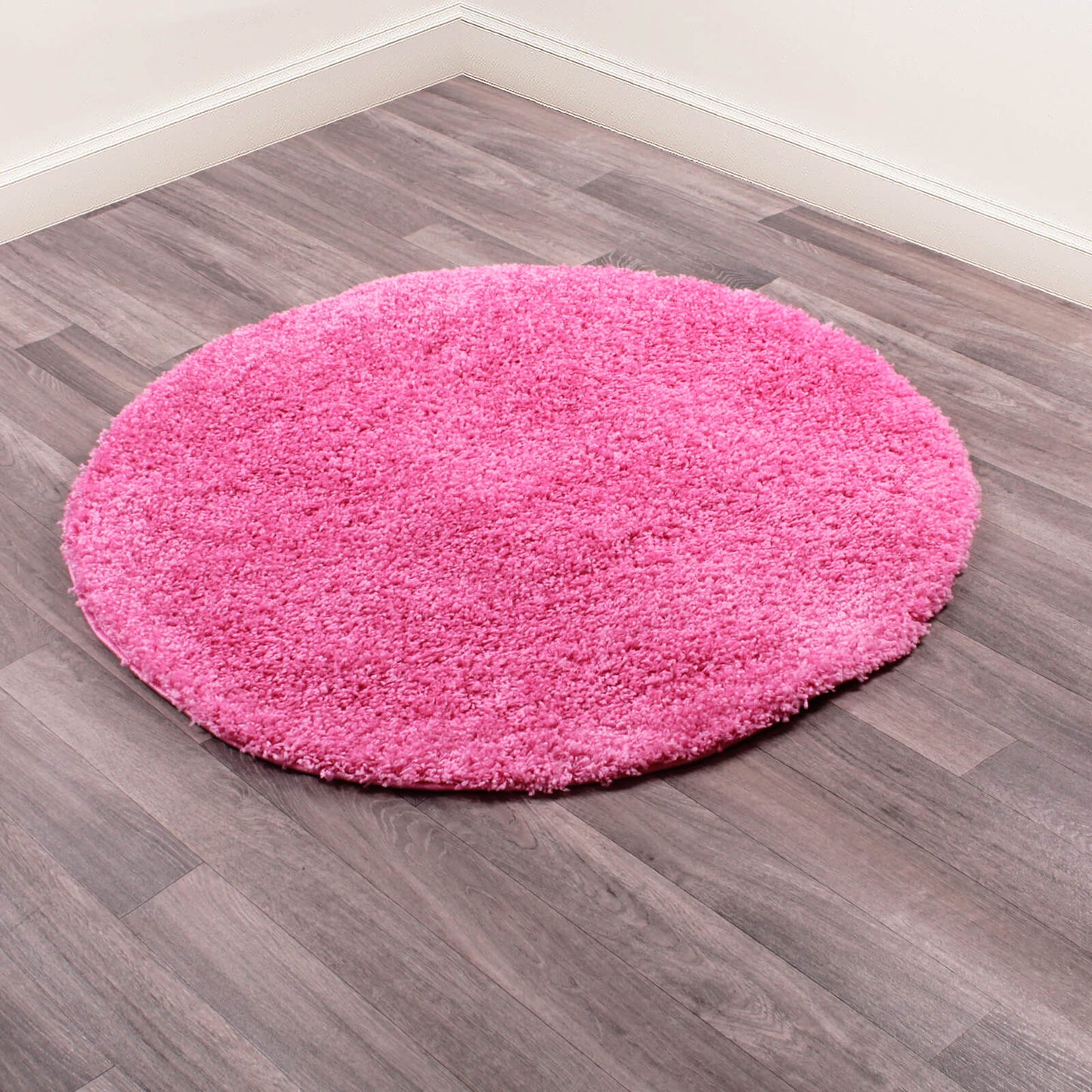 Retro Shaggy Plain Pink Rugs