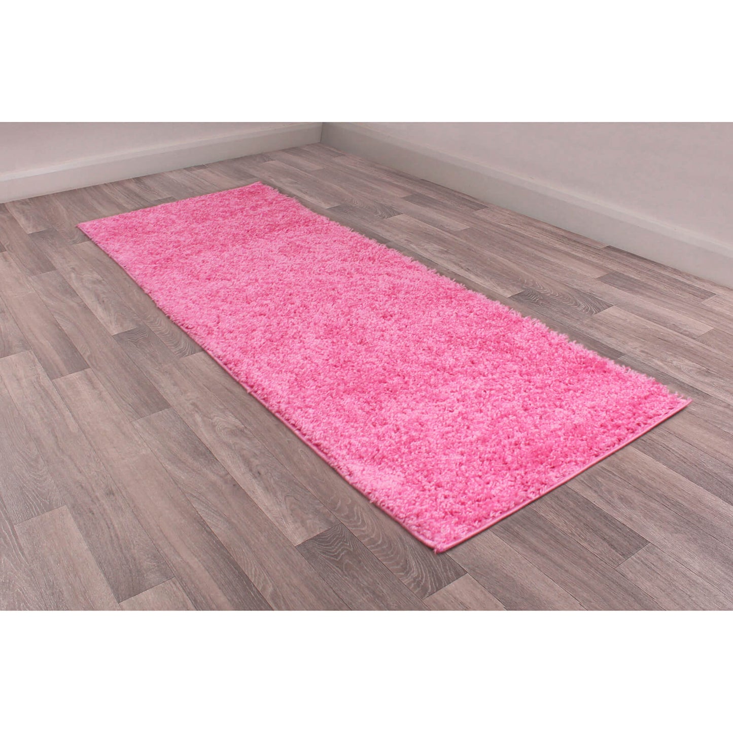 Retro Shaggy Plain Pink Rugs