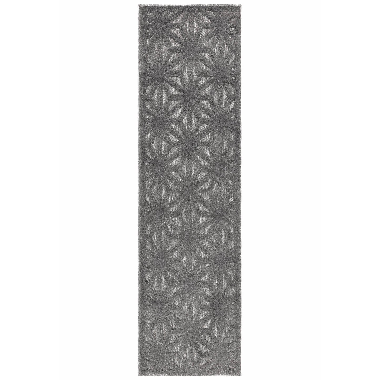 Salta SA01 Star Anthracite Grey and Silver Modern Rugs