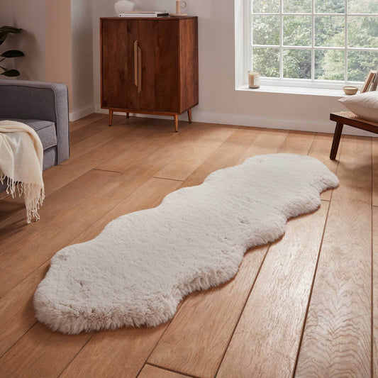 Super Teddy Beige Double Sheepskin Rug - 060 x 180