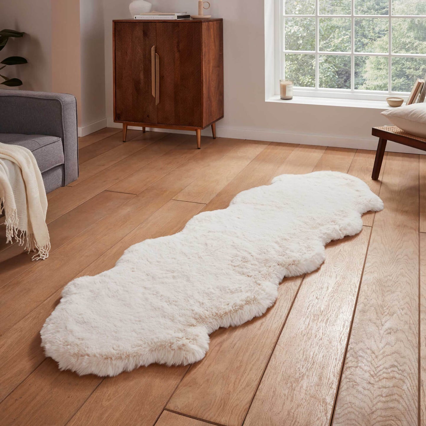 Super Teddy Ivory Double Sheepskin Rug - 060 x 180