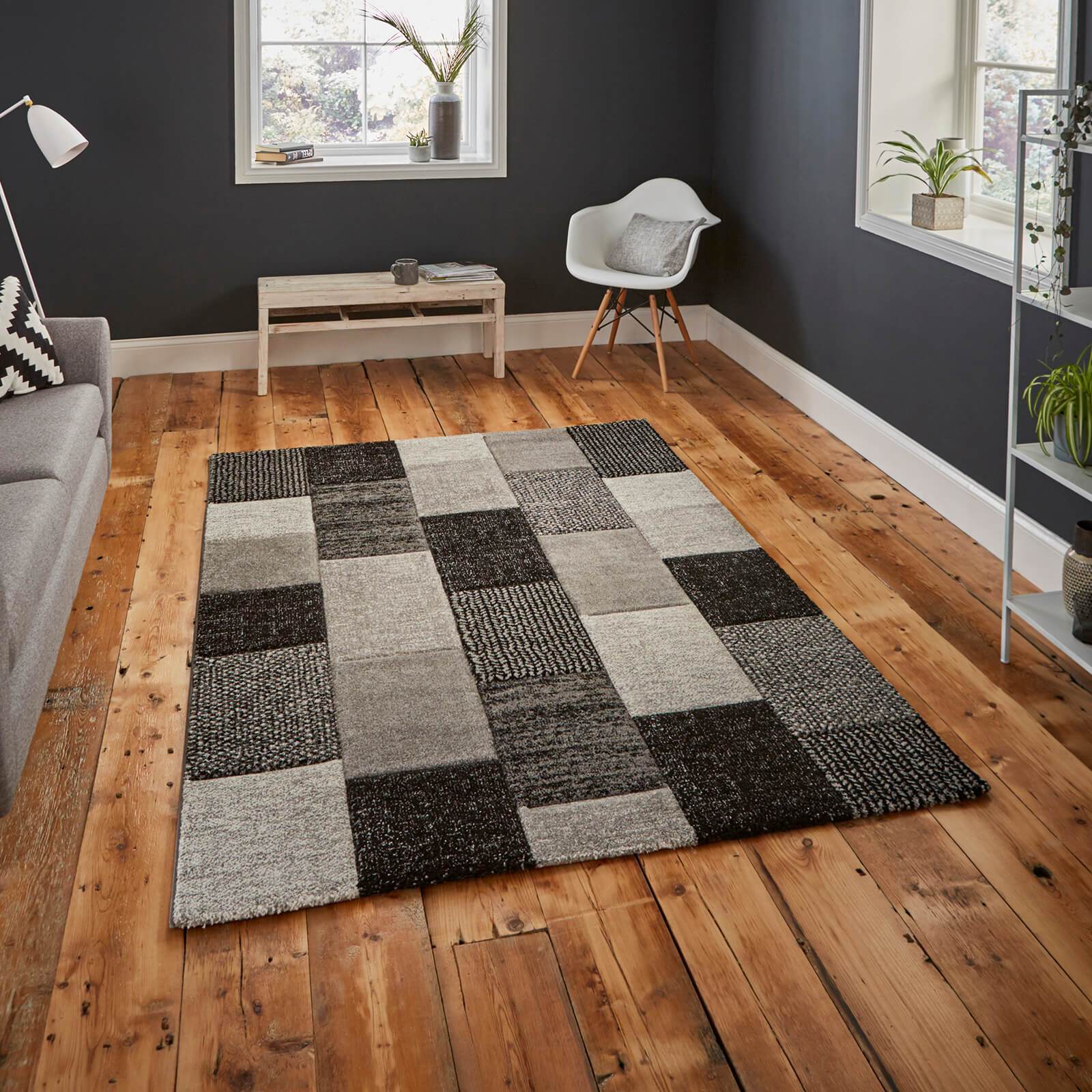 Think Rugs Brooklyn 21830 Grey / Black Rug