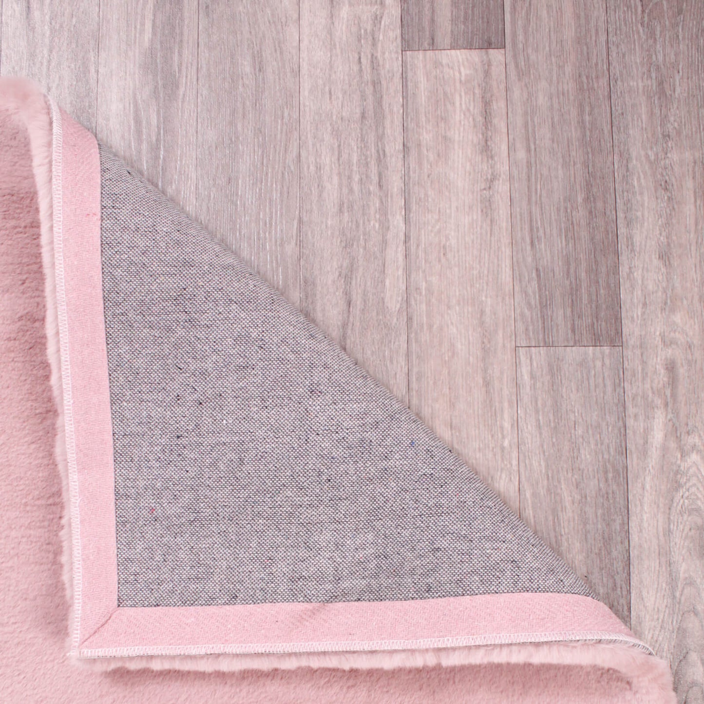 Handmade Carpets Luxe Faux Fur Plain Blush Rug