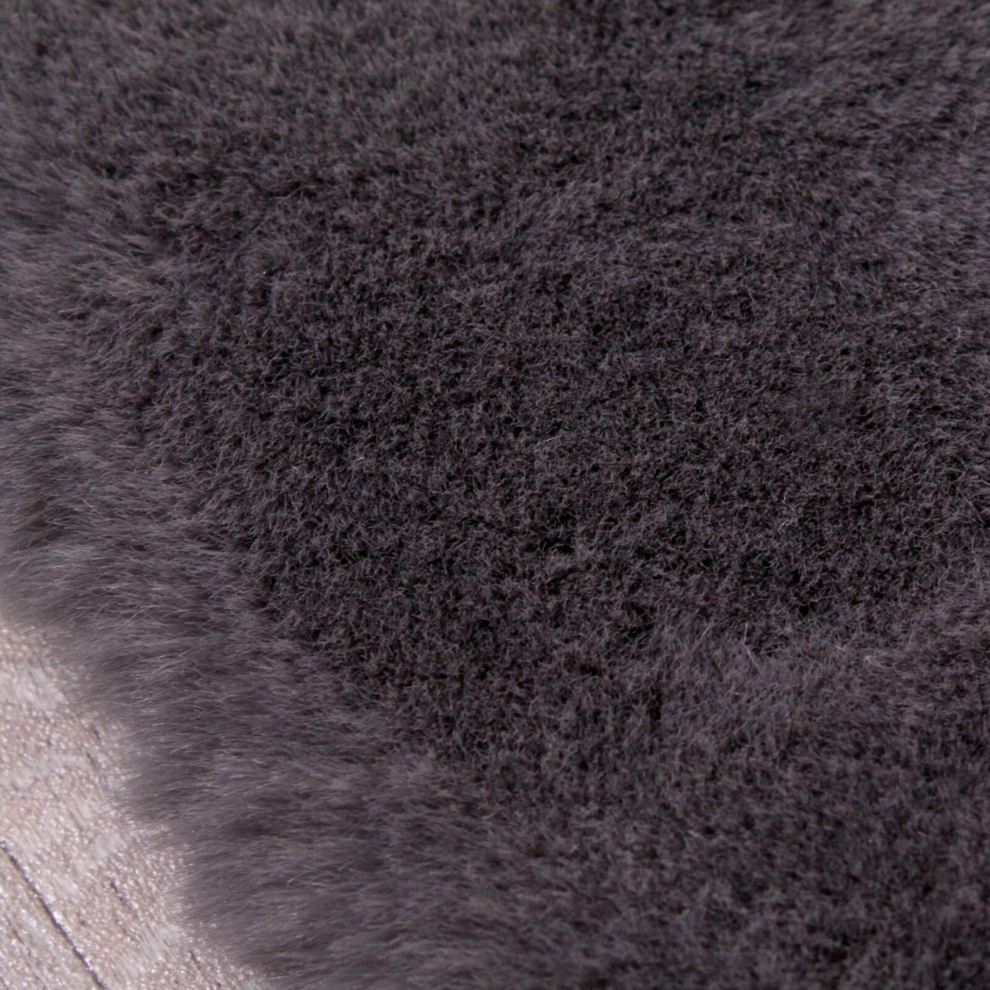 Handmade Carpets Luxe Faux Fur Plain Charcoal Rug