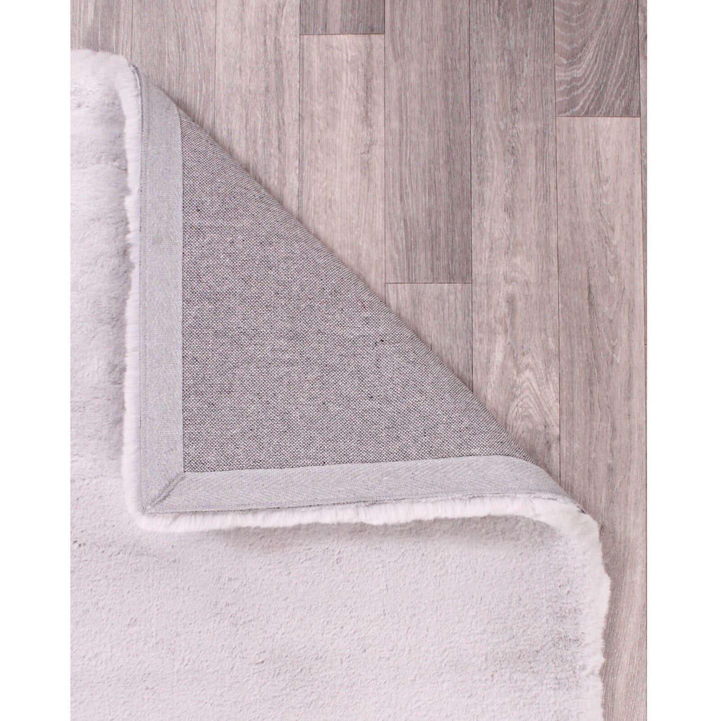 Handmade Carpets Luxe Faux Fur Plain Silver Rug