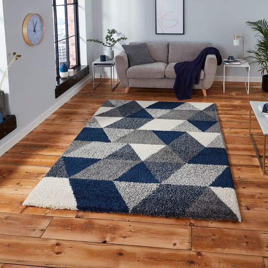 Think Rugs Royal Nomadic 7611 Grey / Navy Rug