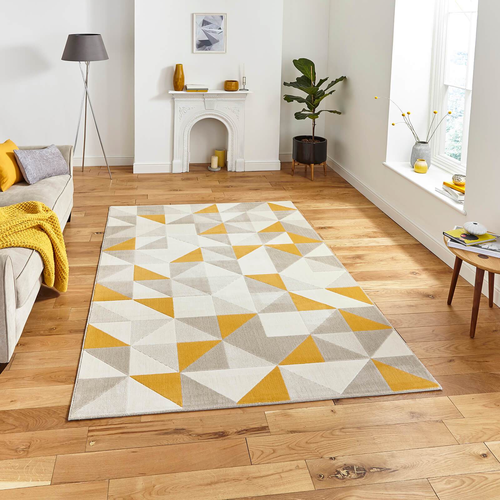 Think Rugs Vancouver 18214 Beige / Yellow Rug
