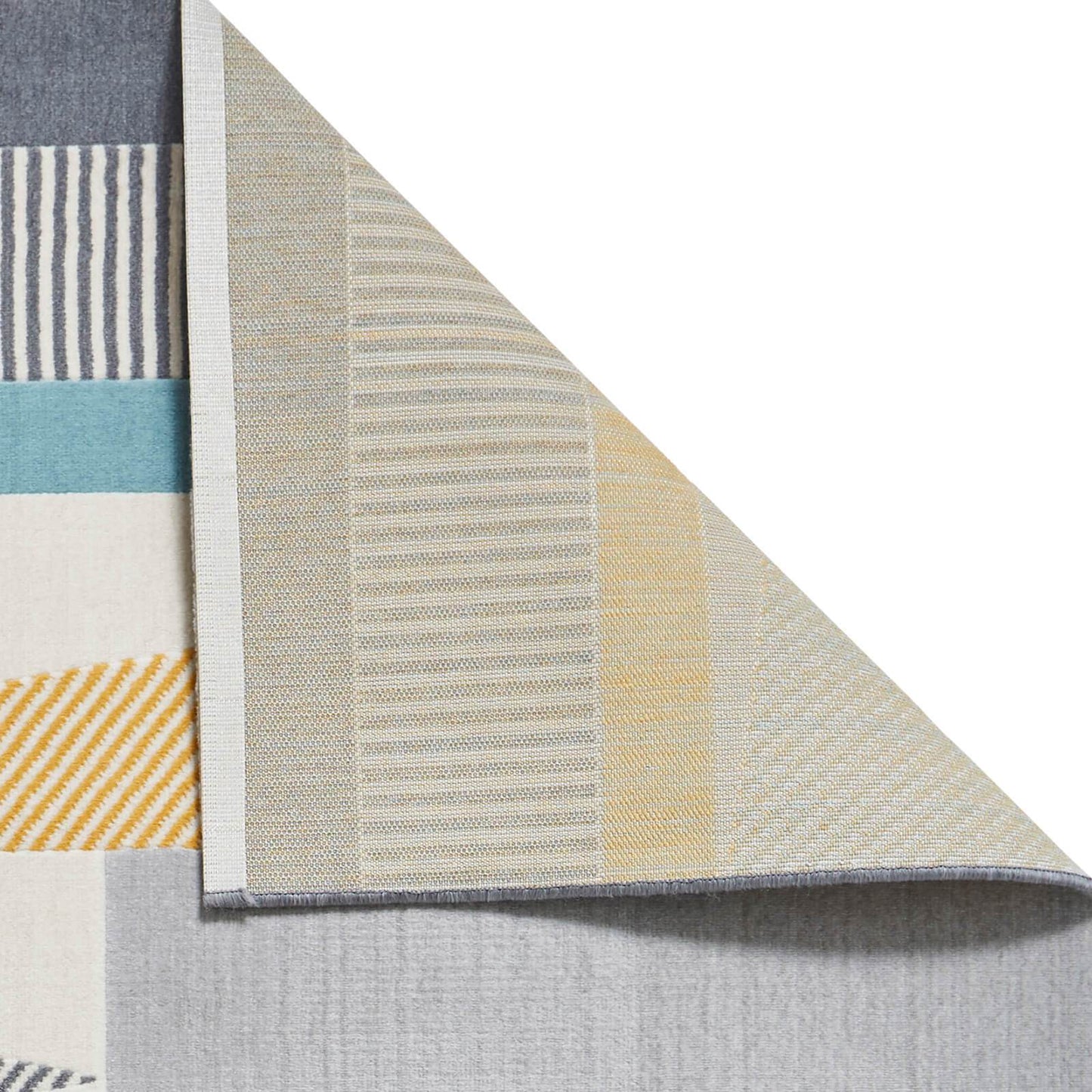 Think Rugs Vancouver 18488 Grey / Blue / Yellow Rug