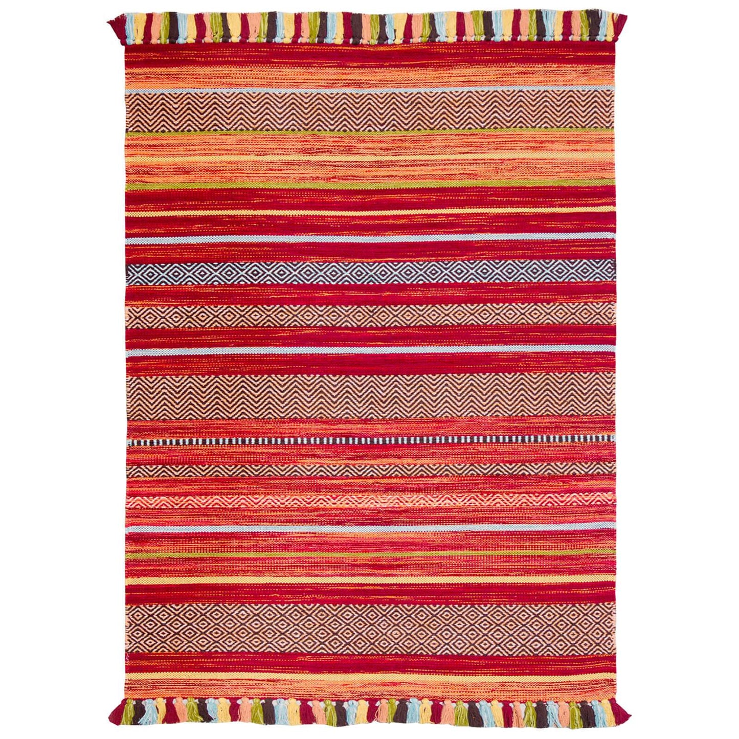 Oriental Weavers Kelim Stripe Red Multi Rug