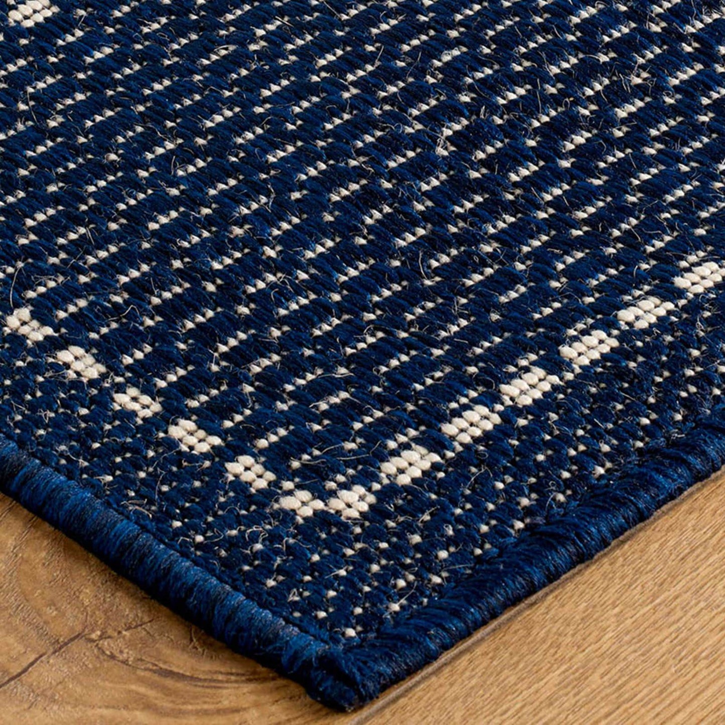 Oriental Weavers Checked Flatweave Blue Rug