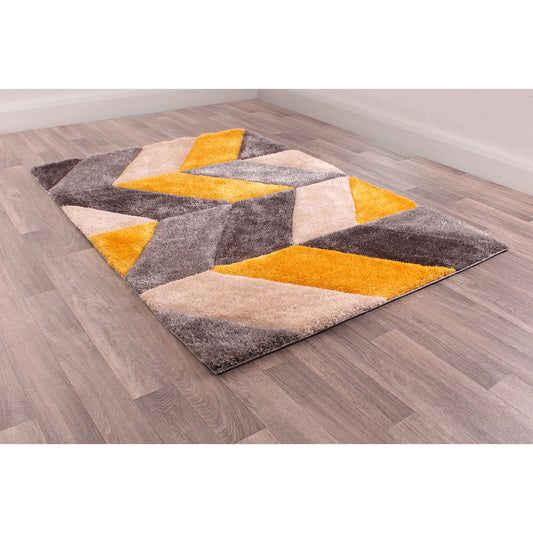 Ultimate Home Living 3D Carved Blazon Ochre Rug