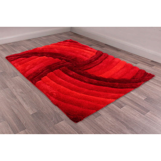 Ultimate Home Living 3D Carved Mumbai Red Rug