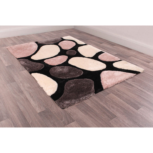 Ultimate Home Living 3D Carved Stepping Stones Blush Rug
