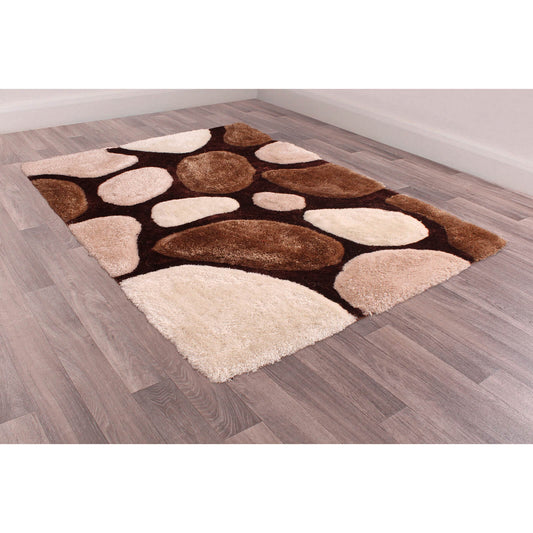 Ultimate Home Living 3D Carved Stepping Stones Natural Rug