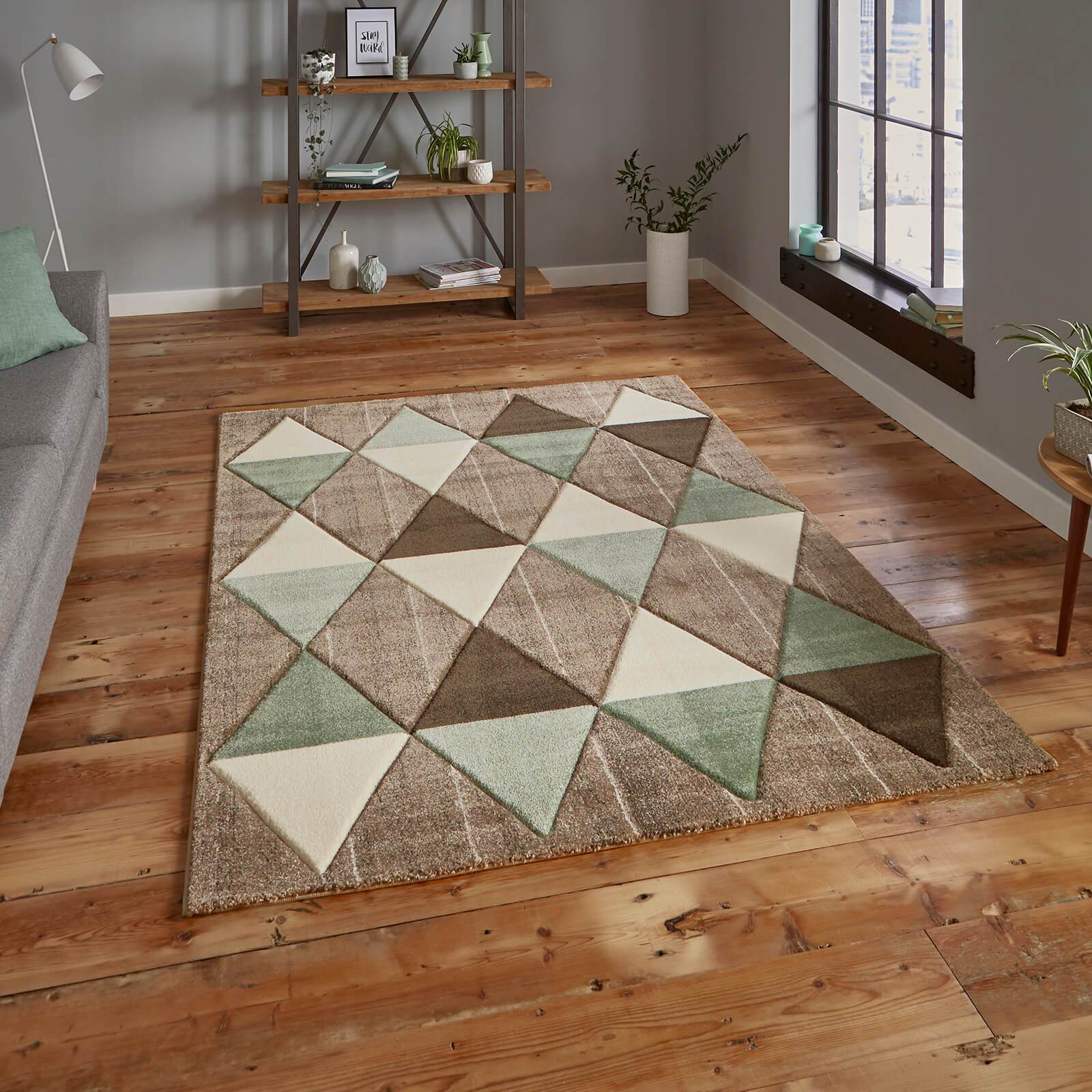 Think Rugs Brooklyn 21896 Beige / Green Rug