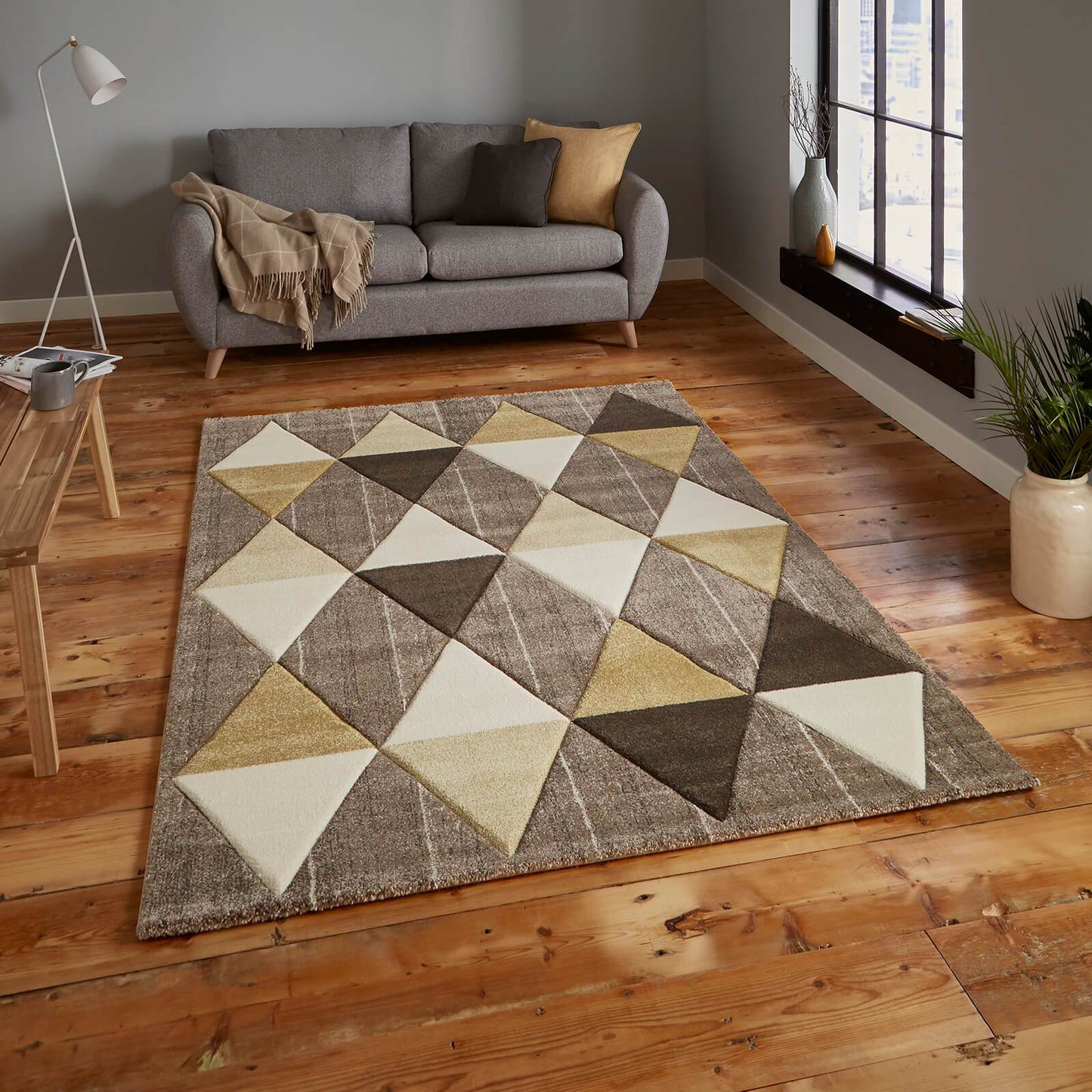 Think Rugs Brooklyn 21896 Beige / Yellow Rug