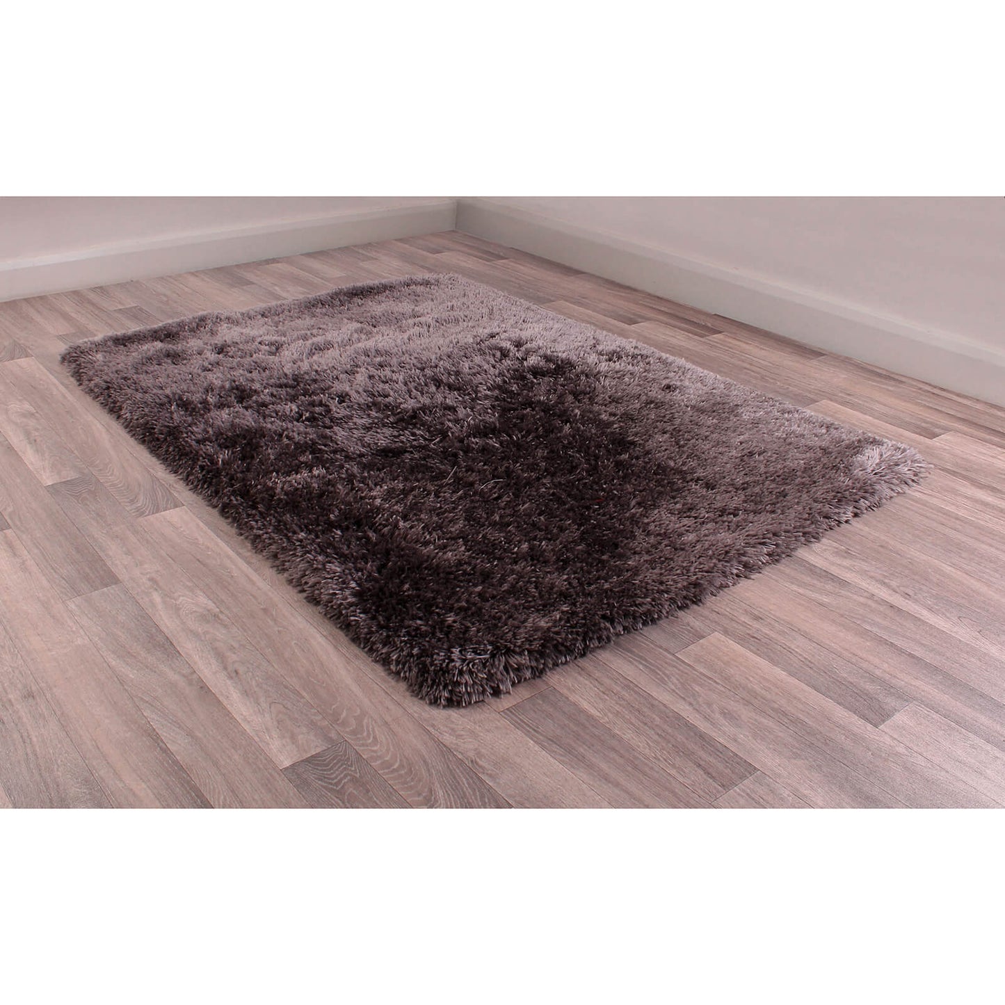Ultimate Home Living Flossy Supersoft Plain Grey Rug