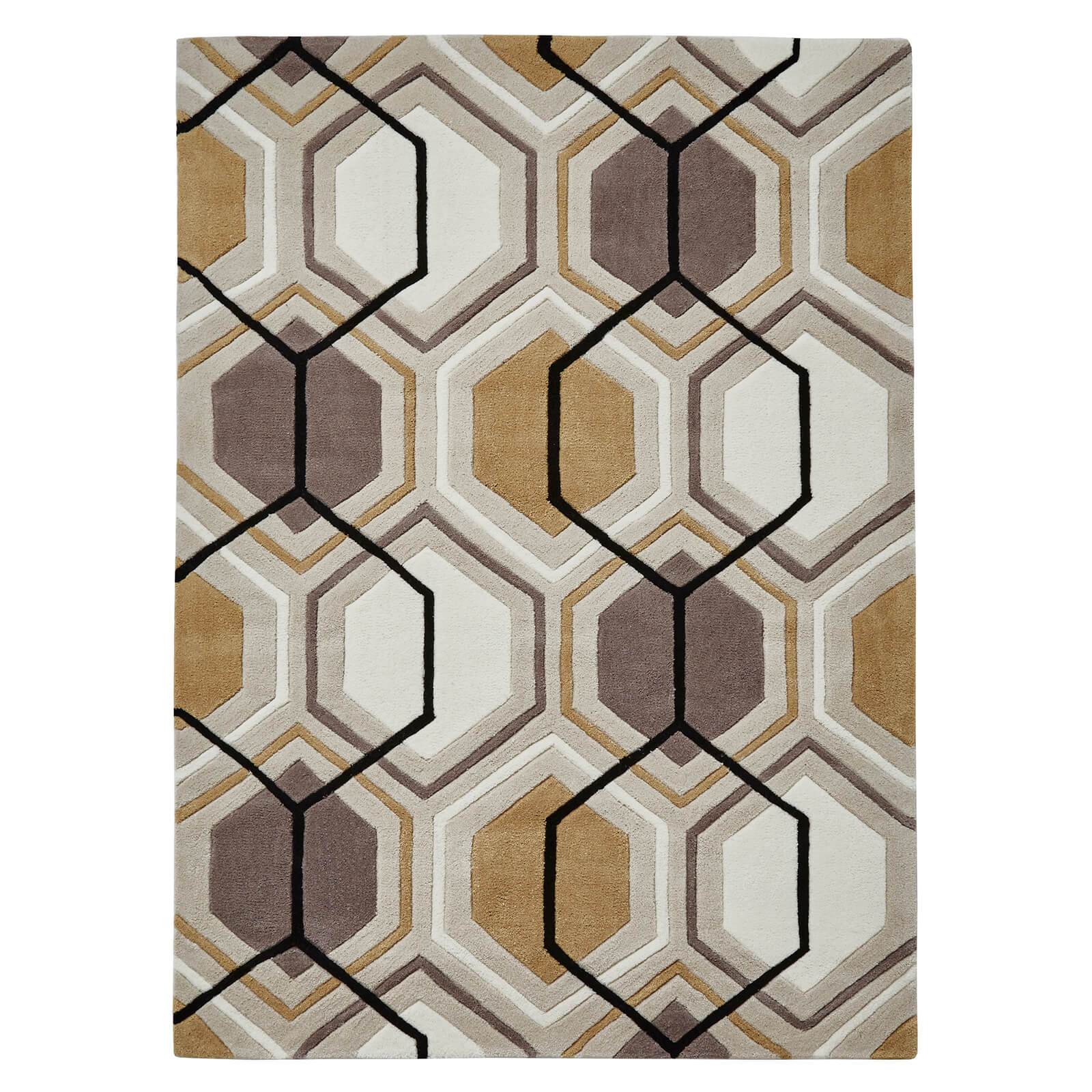 Think Rugs Hong Kong 7526 Beige / Yellow Rug