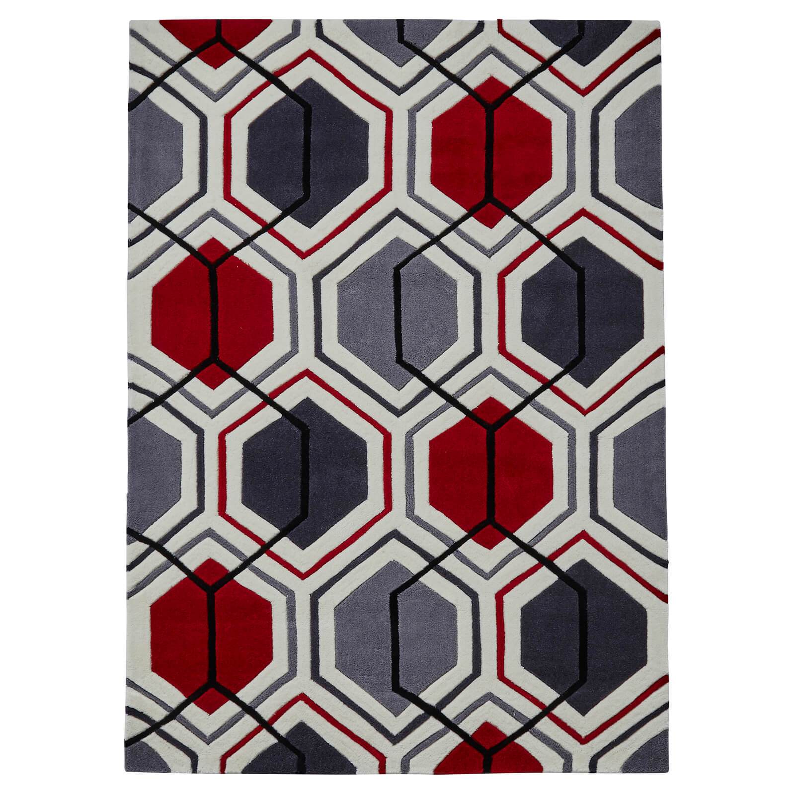 Think Rugs Hong Kong 7526 Cream / Red Rug