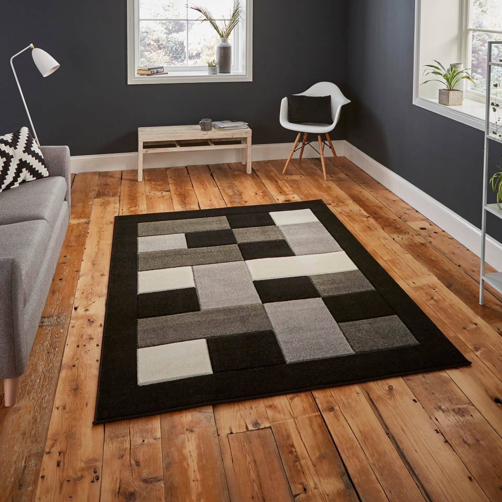 Think Rugs Matrix MT04 Black / Grey Rug