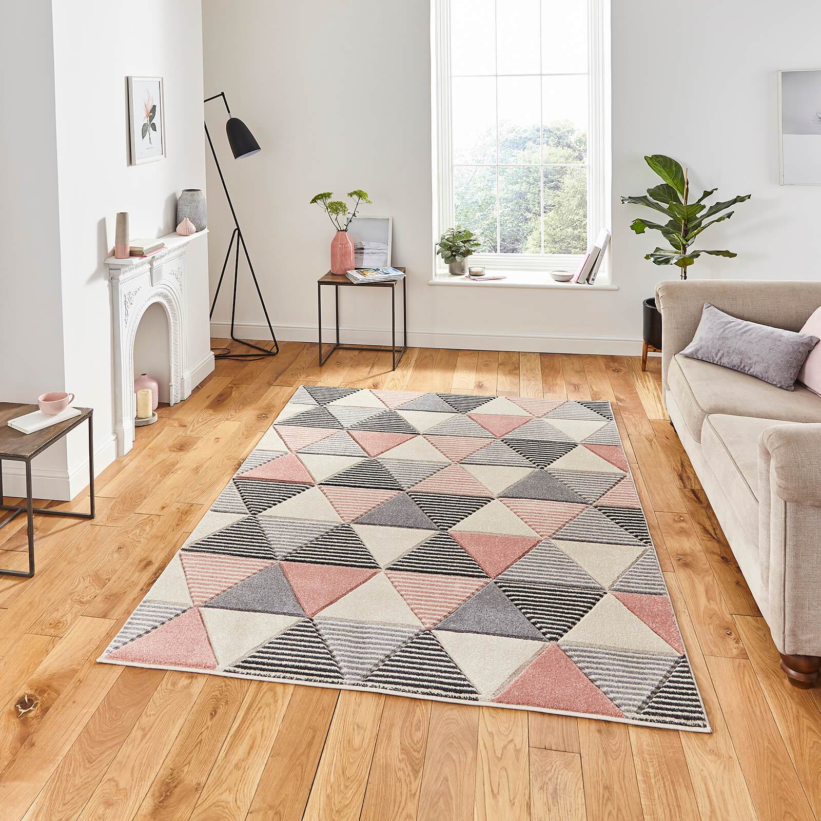 Think Rugs Matrix MT15 Grey / Rose Rug