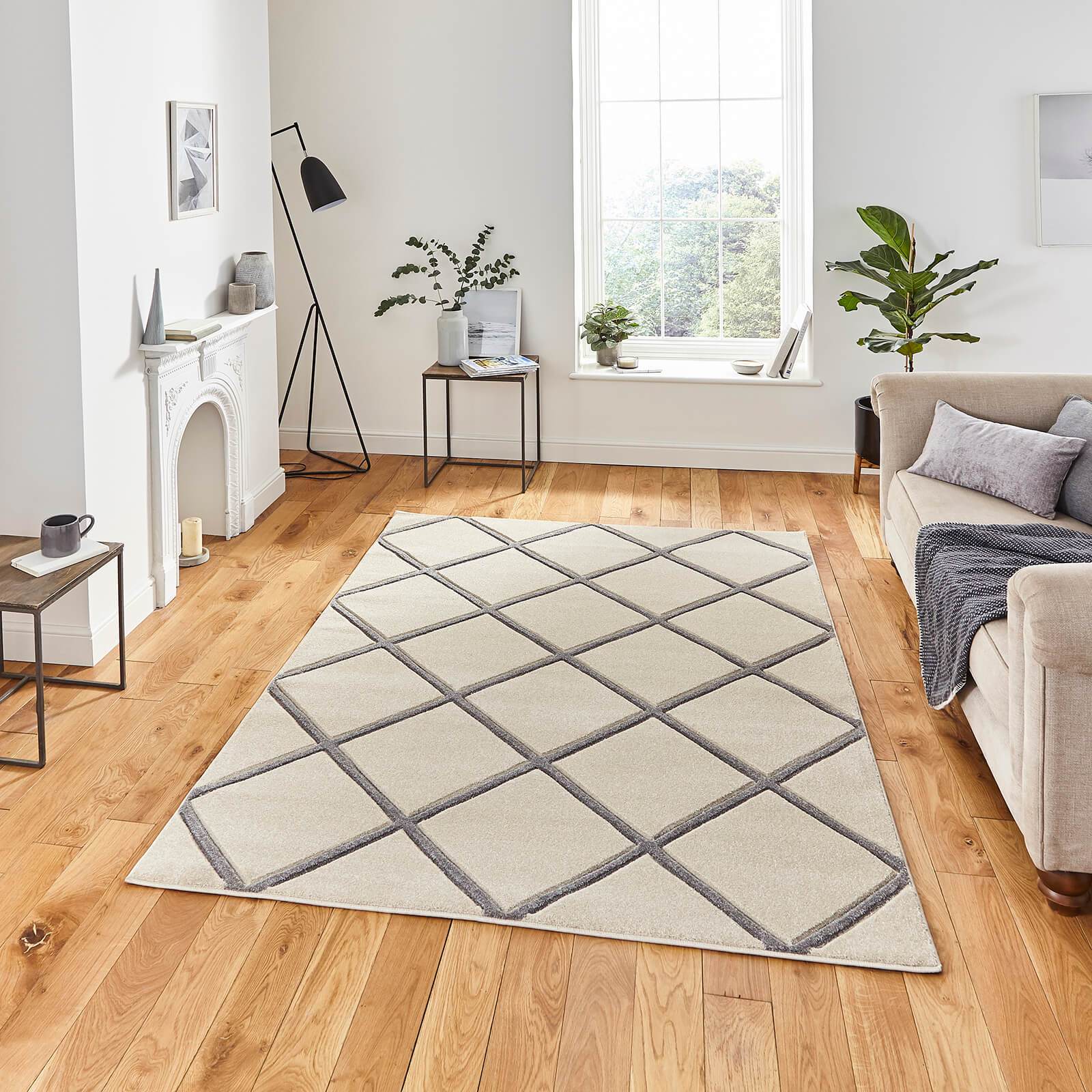 Think Rugs Matrix MT35 Cream / Grey Rug