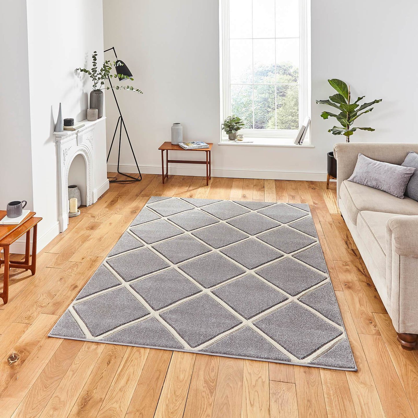 Think Rugs Matrix MT35 Grey / Cream Rug