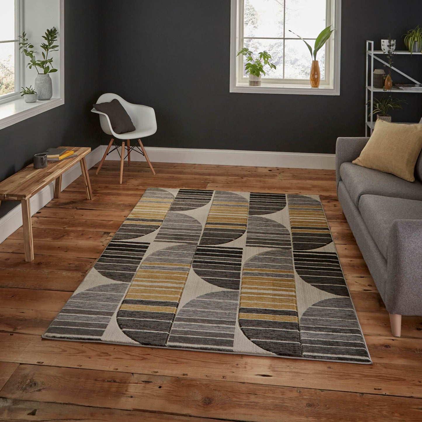 Think Rugs Pembroke HB33 Beige / Yellow Rug